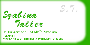 szabina taller business card